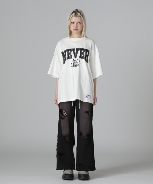 DANKE SCHON(ダンケシェーン)の「【WEB&DEPOT限定】DankeSchon/ダンケシェーン/16OE S/S TEE NEVER(Tシャツ/カットソー・レディース・ブラック/ホワイト・L/M/S)」の9枚目の写真