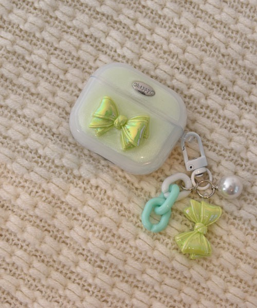 Mayree（メイリー）の「【float】パステル シェルリボン エアポッズ/エアポッズプロ ケース カバー【6色展開/AirPods 第1世代/第2世代/第3世代/第4世代/pro/pro2】（ヘッドフォン/イヤホン・レディース・パープル/ピンク/イエロー/グリーン/ブルー/ベビーピンク・E/D/B/A/C）」の8枚目の写真