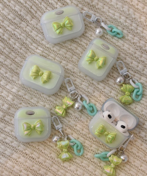 Mayree（メイリー）の「【float】パステル シェルリボン エアポッズ/エアポッズプロ ケース カバー【6色展開/AirPods 第1世代/第2世代/第3世代/第4世代/pro/pro2】（ヘッドフォン/イヤホン・レディース・パープル/ピンク/イエロー/グリーン/ブルー/ベビーピンク・E/D/B/A/C）」の9枚目の写真