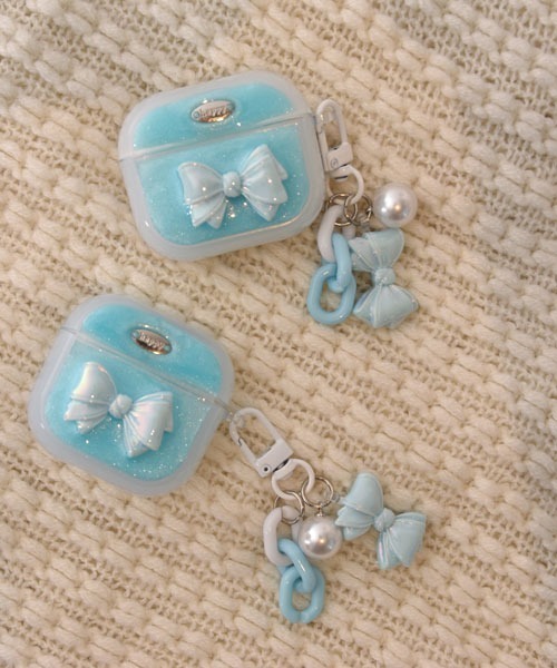 Mayree（メイリー）の「【float】パステル シェルリボン エアポッズ/エアポッズプロ ケース カバー【6色展開/AirPods 第1世代/第2世代/第3世代/第4世代/pro/pro2】（ヘッドフォン/イヤホン・レディース・パープル/ピンク/イエロー/グリーン/ブルー/ベビーピンク・E/D/B/A/C）」の10枚目の写真