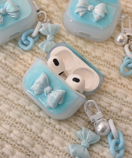 Mayree（メイリー）の「【float】パステル シェルリボン エアポッズ/エアポッズプロ ケース カバー【6色展開/AirPods 第1世代/第2世代/第3世代/第4世代/pro/pro2】（ヘッドフォン/イヤホン・レディース・パープル/ピンク/イエロー/グリーン/ブルー/ベビーピンク・E/D/B/A/C）」の11枚目の写真