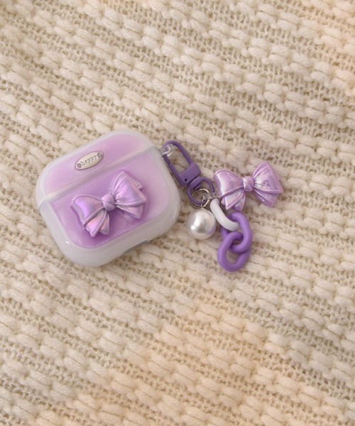 Mayree（メイリー）の「【float】パステル シェルリボン エアポッズ/エアポッズプロ ケース カバー【6色展開/AirPods 第1世代/第2世代/第3世代/第4世代/pro/pro2】（ヘッドフォン/イヤホン・レディース・パープル/ピンク/イエロー/グリーン/ブルー/ベビーピンク・E/D/B/A/C）」の13枚目の写真