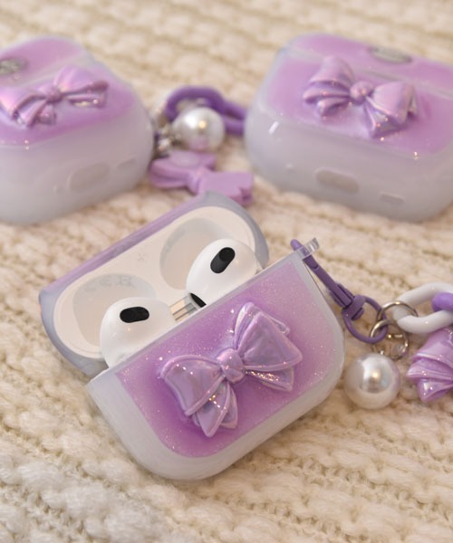 Mayree（メイリー）の「【float】パステル シェルリボン エアポッズ/エアポッズプロ ケース カバー【6色展開/AirPods 第1世代/第2世代/第3世代/第4世代/pro/pro2】（ヘッドフォン/イヤホン・レディース・パープル/ピンク/イエロー/グリーン/ブルー/ベビーピンク・E/D/B/A/C）」の14枚目の写真