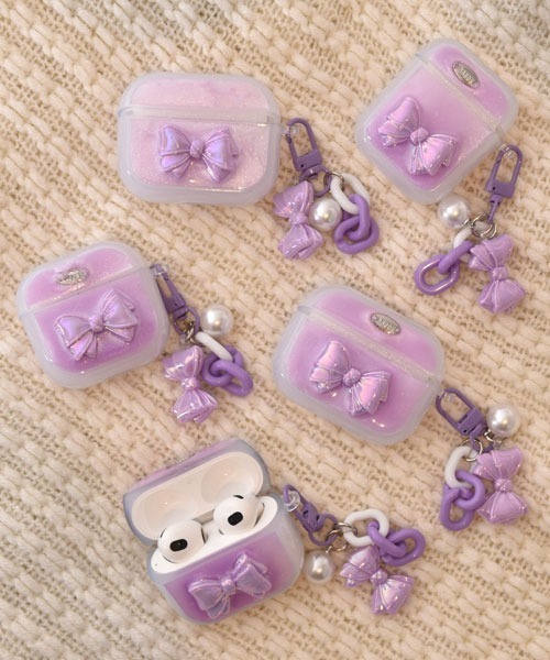 Mayree（メイリー）の「【float】パステル シェルリボン エアポッズ/エアポッズプロ ケース カバー【6色展開/AirPods 第1世代/第2世代/第3世代/第4世代/pro/pro2】（ヘッドフォン/イヤホン・レディース・パープル/ピンク/イエロー/グリーン/ブルー/ベビーピンク・E/D/B/A/C）」の15枚目の写真