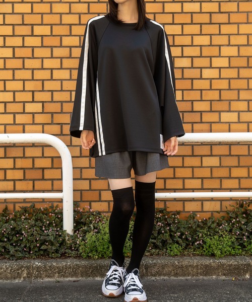 Nora Lily（ノラリリー）の「【Nora Lily】Line Cut S/S Pullover(UNISEX)（Tシャツ/カットソー・メンズ・グレー/サックスブルー・FREE）」の3枚目の写真