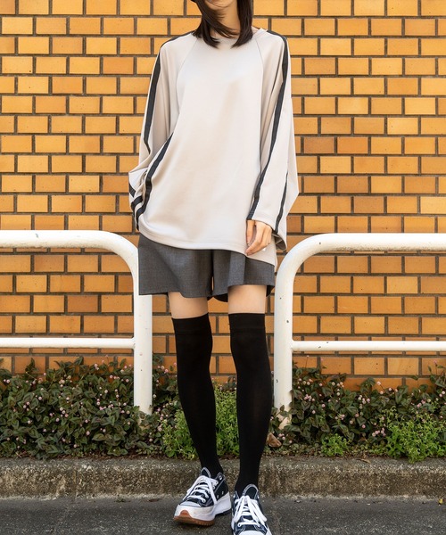 Nora Lily（ノラリリー）の「【Nora Lily】Line Cut S/S Pullover(UNISEX)（Tシャツ/カットソー・メンズ・グレー/サックスブルー・FREE）」の16枚目の写真