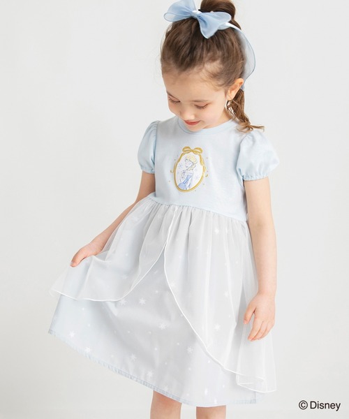 Disney(ディズニー)の「【DisneyCollection/ディズニーコレクション】半袖ワンピース(ワンピース・キッズ・サックスブルー/ラベンダー・110/90/120/130/100)」の1枚目の写真