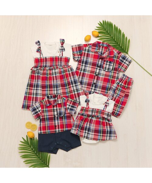 apres les cours（アプレレクール）の「【リンク/ジュニア対応】チェック・サマーフルーツ柄ドッキングワンピース（ワンピース・キッズ・チェック/キナリ・80/90/100/110/120/130/140）」の17枚目の写真