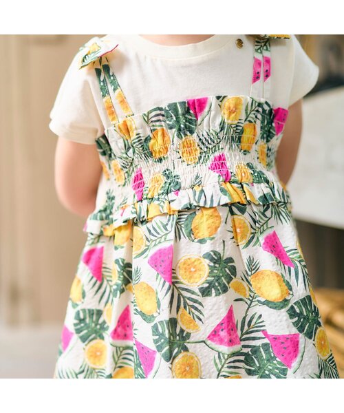 apres les cours（アプレレクール）の「【リンク/ジュニア対応】チェック・サマーフルーツ柄ドッキングワンピース（ワンピース・キッズ・チェック/キナリ・80/90/100/110/120/130/140）」の13枚目の写真