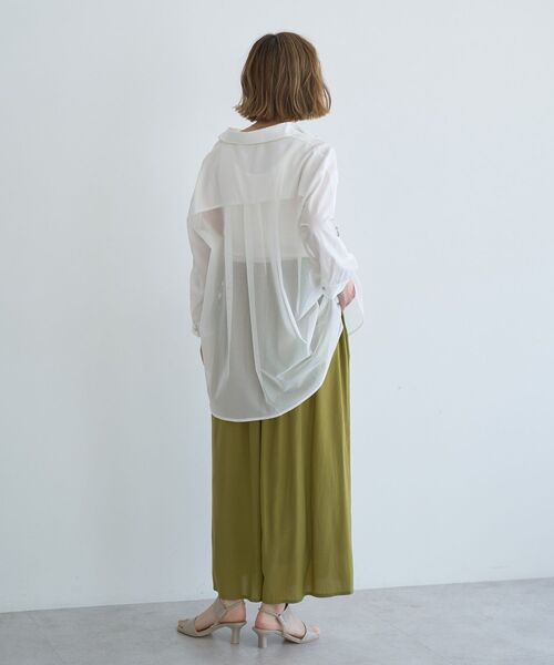 YECCA VECCA（イェッカヴェッカ）の「シルキータックワイドパンツ（その他パンツ・レディース・ライトベージュ/ブルー/チャコールグレー/グリーン系その他3・FREE）」の11枚目の写真