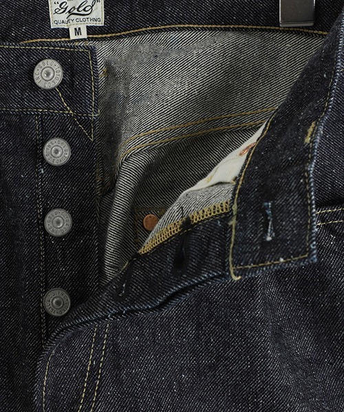 GOLD（ゴールド）の「東洋エンタープライズ GOLD / ゴールド：RECYCLED WASTE SUVIN COTTON YARN 14oz DENIM 5POCKET STRAIGHT PANTS：25A-GL42504A[MUS]（デニムパンツ・メンズ・ネイビー・M/S）」の2枚目の写真