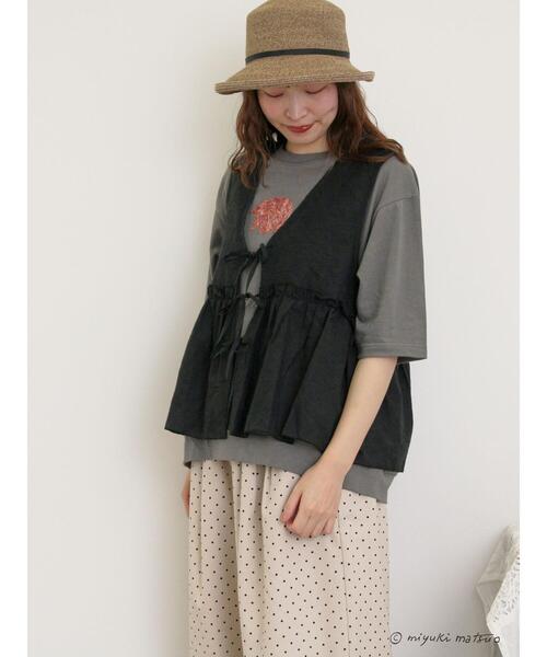 Samansa Mos2（サマンサ モスモス）の「【miyuki matsuo×Samansa Mos2】刺繍ベスト（ベスト・レディース・ブラック/グレー/オフホワイト・F）」の6枚目の写真