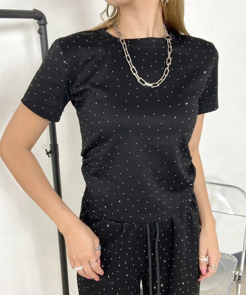 non-hedge（ノンヘッジ）の「ストーン付Tシャツパンツセットアップ（セットアップ・レディース・ブラック/グレー/オフホワイト・FREE）」の14枚目の写真