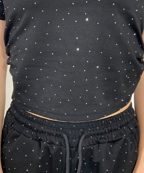 non-hedge（ノンヘッジ）の「ストーン付Tシャツパンツセットアップ（セットアップ・レディース・ブラック/グレー/オフホワイト・FREE）」の10枚目の写真