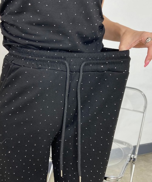 non-hedge（ノンヘッジ）の「ストーン付Tシャツパンツセットアップ（セットアップ・レディース・ブラック/グレー/オフホワイト・FREE）」の7枚目の写真