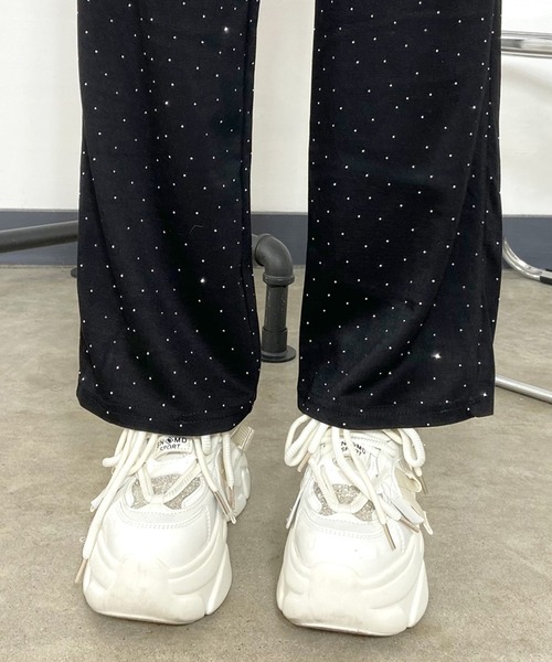 non-hedge（ノンヘッジ）の「ストーン付Tシャツパンツセットアップ（セットアップ・レディース・ブラック/グレー/オフホワイト・FREE）」の5枚目の写真