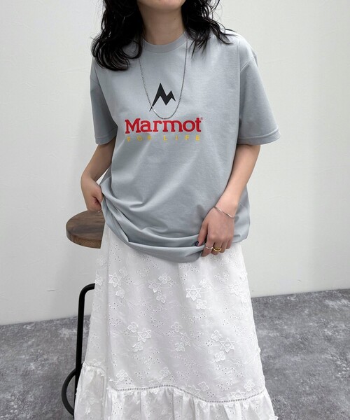 MARMOT(マーモット)の「【Marmot/マーモット】UNISEX Marmot For Life T-shirts(Tシャツ/カットソー・レディース・オフホワイト/ブラック/ライトグレー・FREE)」の1枚目の写真