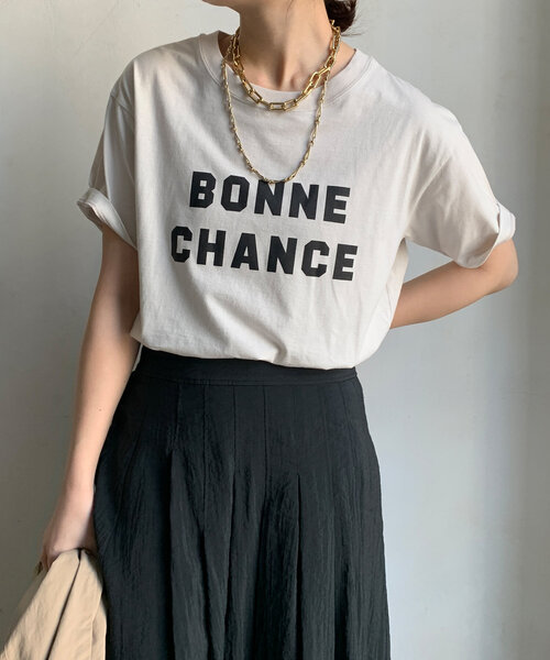 DouDou(ドゥドゥ)の「BONNE CHANCE TEE(Tシャツ/カットソー・レディース・ホワイト系その他/ブラック/オフホワイト・FREE)」の16枚目の写真
