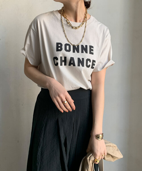 DouDou(ドゥドゥ)の「BONNE CHANCE TEE(Tシャツ/カットソー・レディース・ホワイト系その他/ブラック/オフホワイト・FREE)」の17枚目の写真