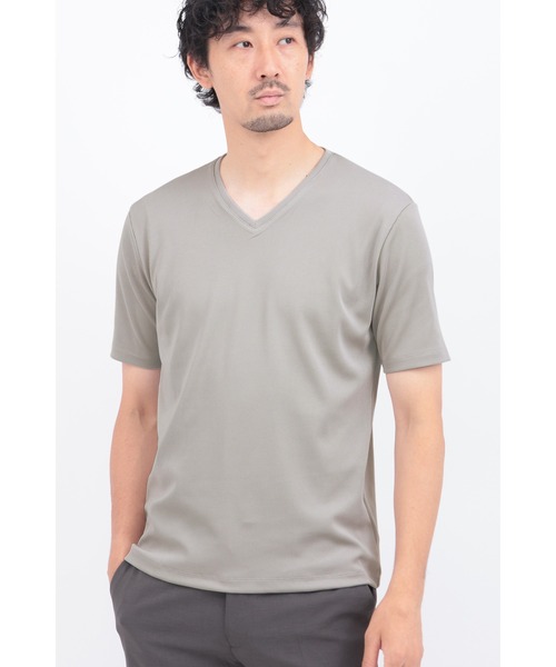 HIGH STREET（ハイストリート）の「ｼﾙｷｰﾘﾌﾞVﾈｯｸﾊﾝｿﾃﾞTCS（タンクトップ・メンズ・ホワイト/ブラック/ベージュ・L/LL/M）」の3枚目の写真