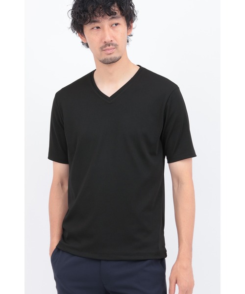 HIGH STREET（ハイストリート）の「ｼﾙｷｰﾘﾌﾞVﾈｯｸﾊﾝｿﾃﾞTCS（タンクトップ・メンズ・ホワイト/ブラック/ベージュ・L/LL/M）」の2枚目の写真