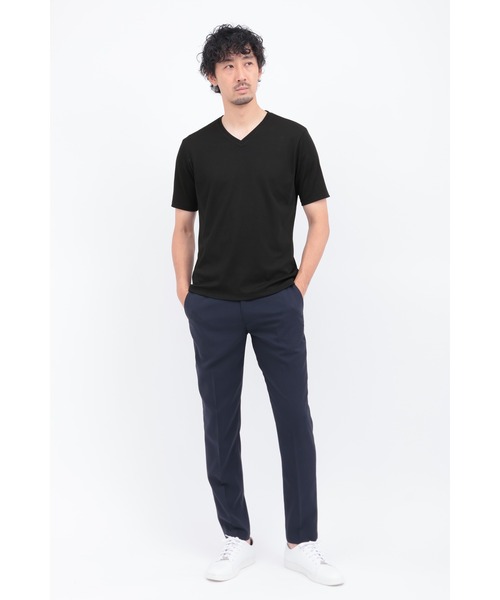 HIGH STREET（ハイストリート）の「ｼﾙｷｰﾘﾌﾞVﾈｯｸﾊﾝｿﾃﾞTCS（タンクトップ・メンズ・ホワイト/ブラック/ベージュ・L/LL/M）」の5枚目の写真