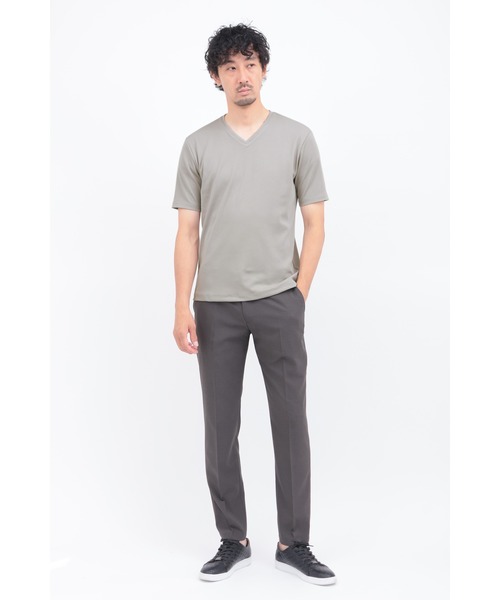 HIGH STREET（ハイストリート）の「ｼﾙｷｰﾘﾌﾞVﾈｯｸﾊﾝｿﾃﾞTCS（タンクトップ・メンズ・ホワイト/ブラック/ベージュ・L/LL/M）」の13枚目の写真