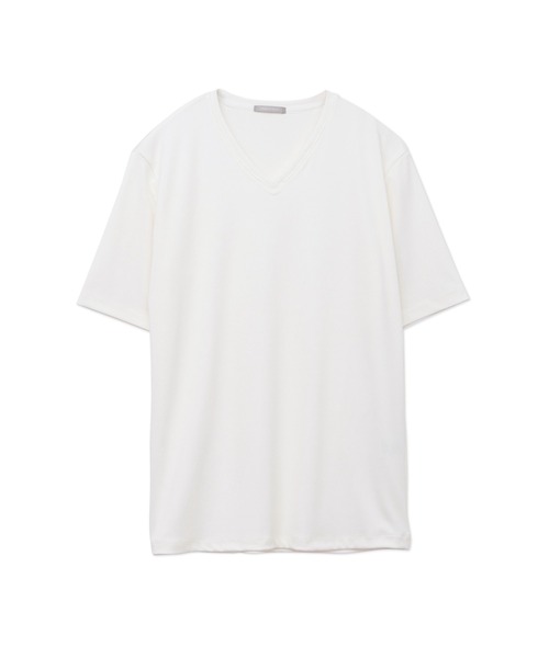 HIGH STREET（ハイストリート）の「ｼﾙｷｰﾘﾌﾞVﾈｯｸﾊﾝｿﾃﾞTCS（タンクトップ・メンズ・ホワイト/ブラック/ベージュ・L/LL/M）」の10枚目の写真