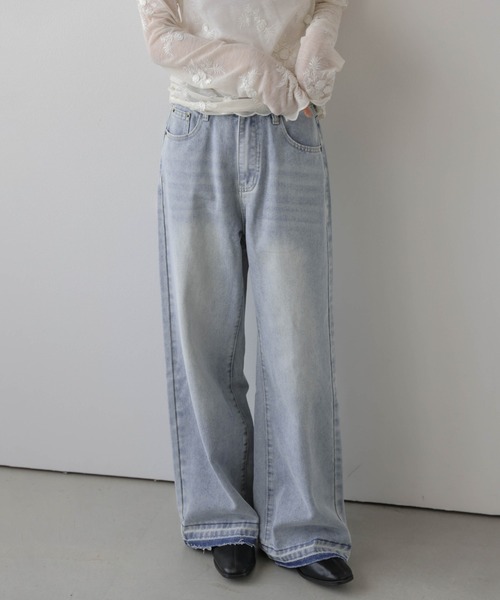 AMELY(エミリー)の「ストレートデニムパンツ(デニムパンツ・レディース・ライトブルー/ブラック系その他/ブルー・M/L/S)」の18枚目の写真