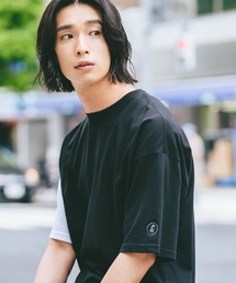 【BRKNHOME/ブロークンホーム】×【ZERO STAIN/ゼロステイン】コラボ 袖配色 クルーネック Tシャツ