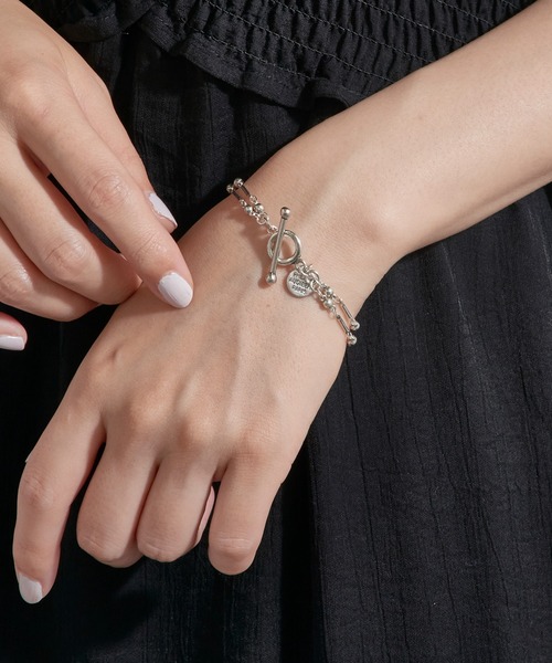 【激安通販オンラインショップ】 セール】【PHILIPPE brass bracelet, double AUDIBERT】Garnet アクセサリー