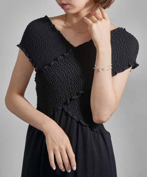 PHILIPPE AUDIBERT（フィリップ オーディベール）の「【PHILIPPE AUDIBERT】Garnet double bracelet, brass silver plated BRS6615:AR（ブレスレット・レディース・シルバー・FREE）」の5枚目の写真