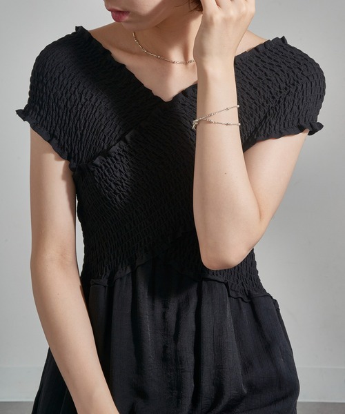 PHILIPPE AUDIBERT（フィリップ オーディベール）の「【PHILIPPE AUDIBERT】Garnet double bracelet, brass silver plated BRS6615:AR（ブレスレット・レディース・シルバー・FREE）」の7枚目の写真