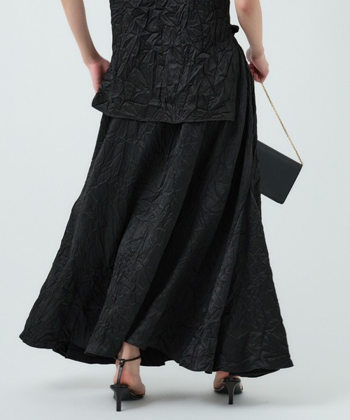 SALE★CHAOS★カオス ヘリンボーンリネンロングスカート　ネイビー SALE☆CHAOS☆カオス ヘリンボーンリネンロングスカート