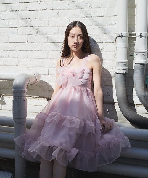 PAIN(ペイン)の「オーガンジーローズリボンワンピース(ワンピース・レディース・ピンク/ホワイト/ブラック・FREE)」の10枚目の写真