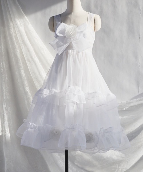 PAIN(ペイン)の「オーガンジーローズリボンワンピース(ワンピース・レディース・ピンク/ホワイト/ブラック・FREE)」の21枚目の写真