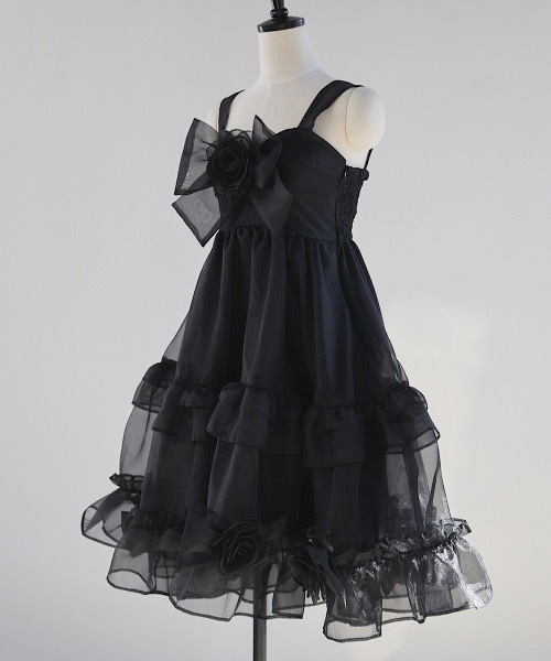 【限定値下げ】lilLilly リルリリー Pain ペイン ワンピース 半袖 lilLilly（リルリリー）の「【pain】フリルデニムミニワンピース