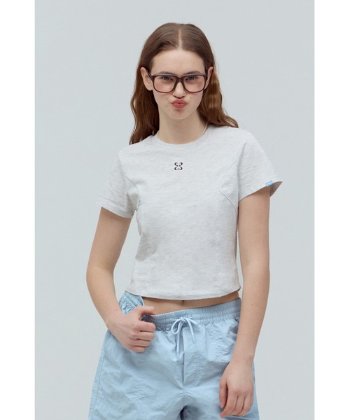 codegraphy(コードグラフィー)の「(Woman) Symbol Crop Short Sleeve T-Shirt CBEUWTS501(Tシャツ/カットソー・メンズ・オフホワイト/杢グレー/スカイブルー/ミント/チャコール/ホワイト/ブラック・MEDIUM/SMALL)」の4枚目の写真