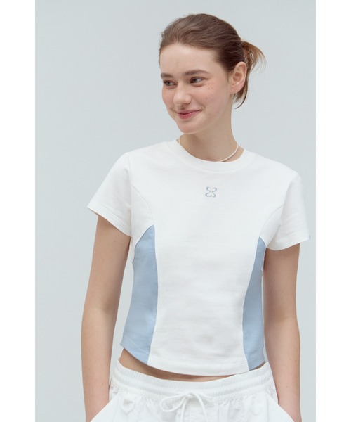 codegraphy(コードグラフィー)の「(Woman) Symbol Crop Short Sleeve T-Shirt CBEUWTS501(Tシャツ/カットソー・メンズ・オフホワイト/杢グレー/スカイブルー/ミント/チャコール/ホワイト/ブラック・MEDIUM/SMALL)」の2枚目の写真