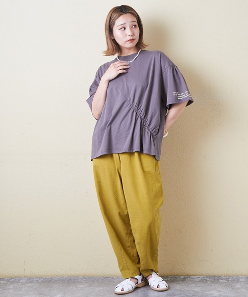 贅沢品 セール】綿ボイルコクーンギャザーパンツ（その他パンツ）｜CUBE イヤリング・ノンホールピアス