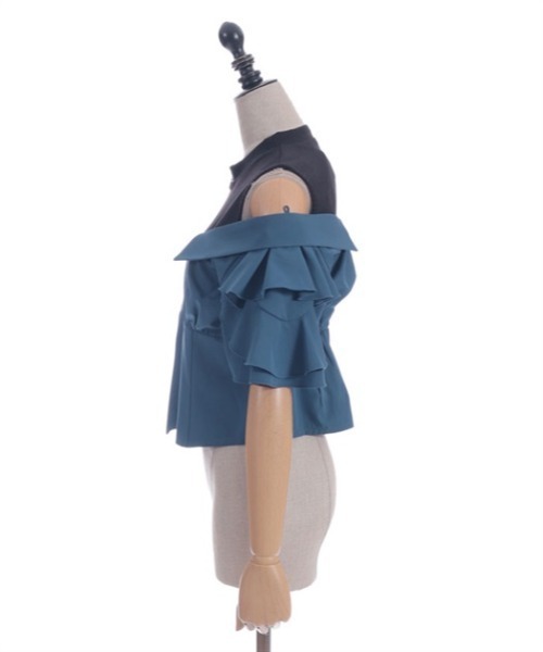 ブラウス シャツ レイヤードフレア袖シャツ レディース レイヤードフレア袖シャツ（シャツ/ブラウス）｜axes femme