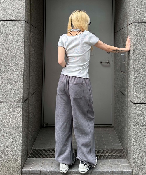 sedacle girl(セダクルガール)の「フロントホック箔リブトップス(Tシャツ/カットソー・レディース・シルバー×ブルー/シルバー・MEDIUM/SMALL)」の20枚目の写真