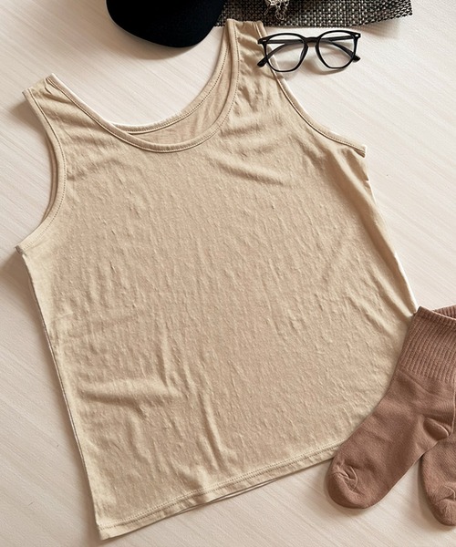 DiamondHearts(ダイヤモンドハーツ)の「ラウンドネックタンクトップ(タンクトップ・レディース・ブラック/ホワイト/ベージュ・FREE)」の15枚目の写真