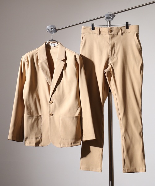 EVOLUTION(エボリューション)の「Shiny setup suit / 光沢が上品なセットアップスーツ unisex(セットアップ・メンズ・ブラック/ベージュ/ブラック系1/ネイビー・3L/2L/M/L)」の3枚目の写真