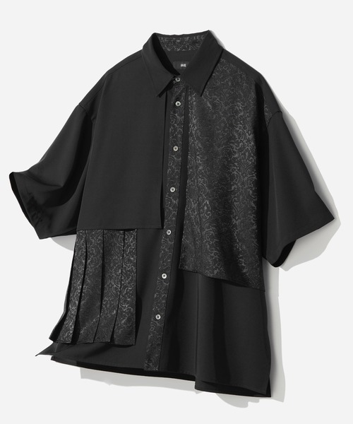 完売品❀HARE アシメプリーツシャツ フラシジャガード オケージョンセレモニー 完売品❀HARE アシメプリーツシャツ フラシジャガード