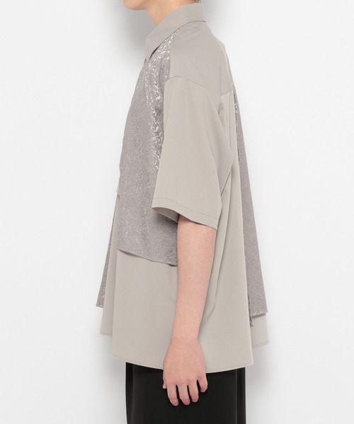 HARE（ハレ）の「ジャガードプリーツフラシシャツ(HARE)（シャツ/ブラウス・メンズ・ブラック/グレー/ブルー・FREE）」の20枚目の写真