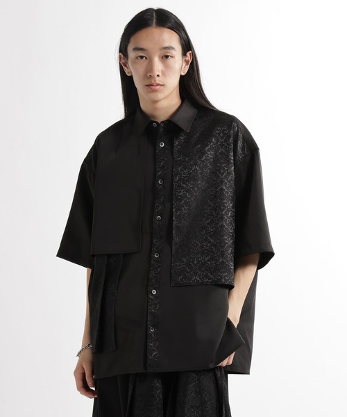 HARE（ハレ）の「ジャガードプリーツフラシシャツ(HARE)（シャツ/ブラウス・メンズ・ブラック/グレー/ブルー/オレンジ/ホワイト/グレー系その他・FREE）」の20枚目の写真