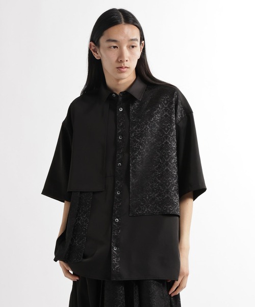 HARE（ハレ）の「ジャガードプリーツフラシシャツ(HARE)（シャツ/ブラウス・メンズ・ブラック/グレー/ブルー/オレンジ/ホワイト/グレー系その他・FREE）」の21枚目の写真