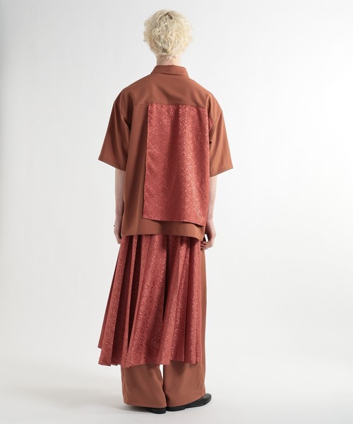 HARE（ハレ）の「ジャガードプリーツフラシシャツ(HARE)（シャツ/ブラウス・メンズ・ブラック/グレー/ブルー/オレンジ/ホワイト/グレー系その他・FREE）」の15枚目の写真