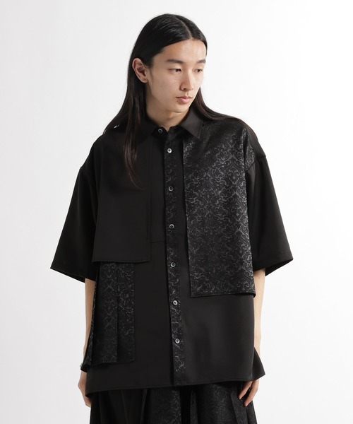 HARE（ハレ）の「ジャガードプリーツフラシシャツ(HARE)（シャツ/ブラウス・メンズ・ブラック/グレー/ブルー/オレンジ/ホワイト/グレー系その他・FREE）」の16枚目の写真